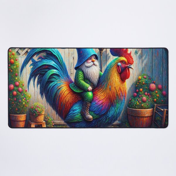 Item preview, Gnome Riding a Rooster designed and sold by m-y-A-I-A-R-T-.