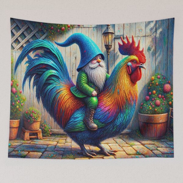 Item preview, Gnome Riding a Rooster designed and sold by M-Y-A-R-T-.