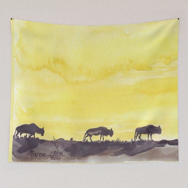 Item preview, Wildebeest against the Sunset designed and sold by Maree Clarkson .