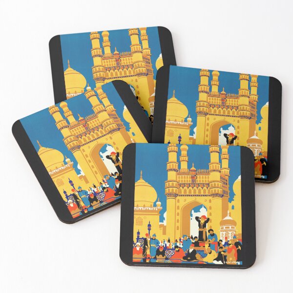 Item preview, Vintage Travel Poster | See India: Charminar Hyderabad | Art Deco Style | Vibrant Colors | Exotic Cultural Destination | British Colonial Era designed and sold by artofuniverse.