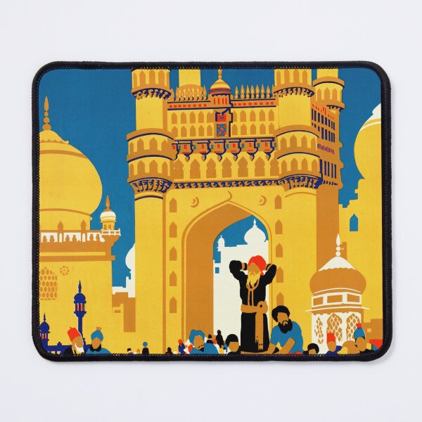 Item preview, Vintage Travel Poster | See India: Charminar Hyderabad | Art Deco Style | Vibrant Colors | Exotic Cultural Destination | British Colonial Era designed and sold by artofuniverse.