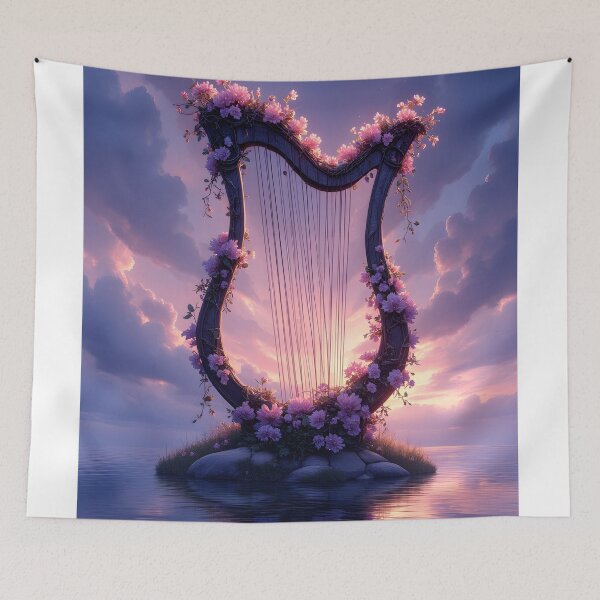 Item preview, Ethereal Harp of Blossoms designed and sold by oanaunciuleanu.
