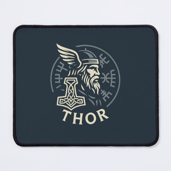 Item preview, Thor Norse Mythology Badge – Viking God of Thunder & Mjölnir designed and sold by Bratak.