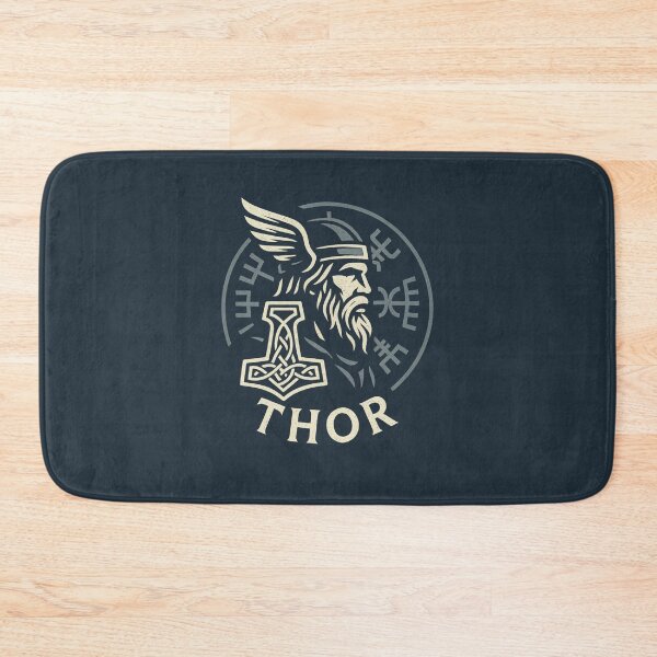 Item preview, Thor Norse Mythology Badge – Viking God of Thunder & Mjölnir designed and sold by Bratak.