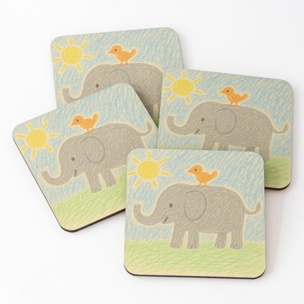 Item preview, Elephant with a Tiny Bird in the Sunshine designed and sold by OK Family Fund.