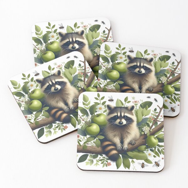 Item preview, Adorable raccoon on a branch designed and sold by Artillenium.