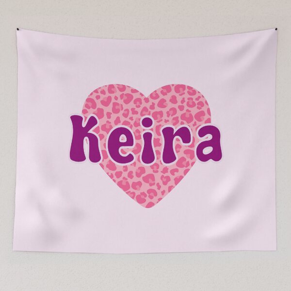 Item preview, Keira Name Pink Leopard Heart  designed and sold by Jeallan Designs.
