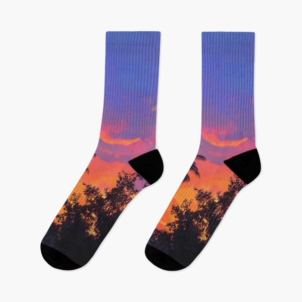 Item preview, Tropical Sunset Sky With Palm Tree Silhouette Glow designed and sold by EL-Lebedenko.