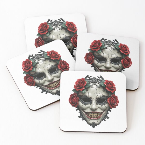 Item preview, Cracked Victorian mask with red roses designed and sold by StormArte.