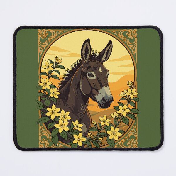 Item preview, Mule Surrounded By Yellow Jasmine Flowers designed and sold by taiche.