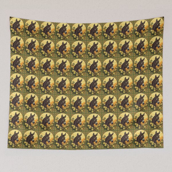 Item preview, Mule Surrounded By Yellow Jasmine Flowers designed and sold by taiche.
