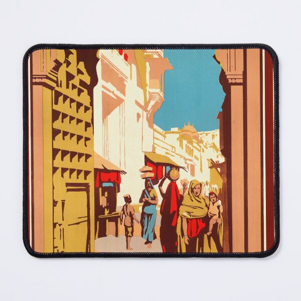 Item preview, Vintage "See India" Travel Poster | British Colonial Era Art | Vibrant Indian Street Scene | Phan B. Sanyal | Cultural Heritage designed and sold by artofuniverse.
