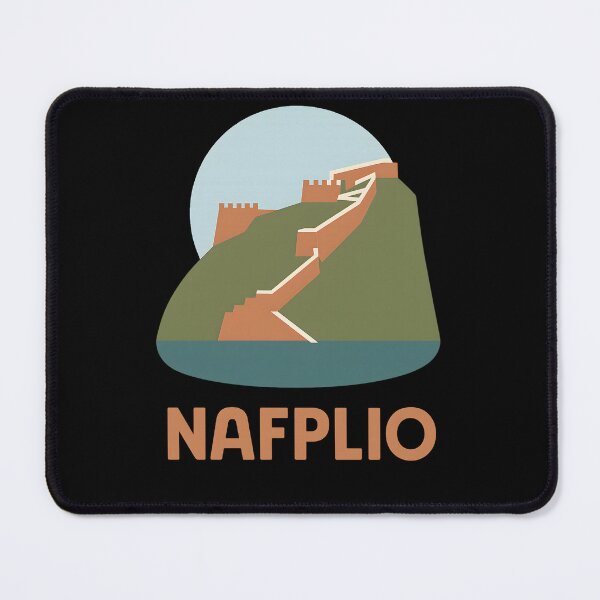 Item preview, Nafplio Greece Travel Poster – Palamidi Fortress Retro Art Print designed and sold by LifmusGoDesigns.