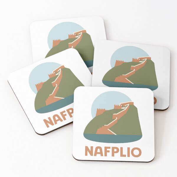 Item preview, Nafplio Greece Travel Poster – Palamidi Fortress Retro Art Print designed and sold by LifmusGoDesigns.