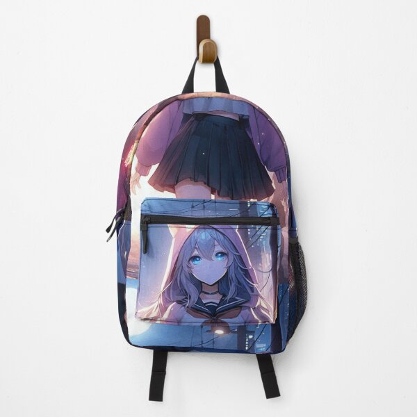 Item preview, Anime Couple in Neon Alley – Moonlit Cyberpunk Night designed and sold by AceLightning Designs.