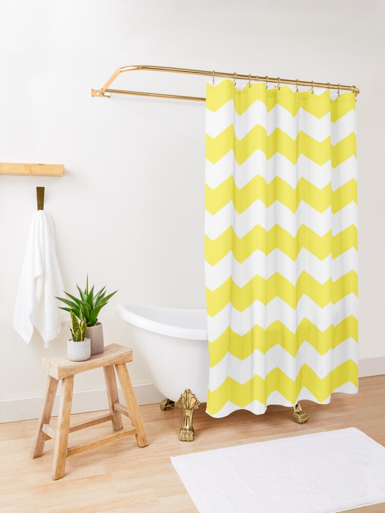 Chevron print on sale shower curtain