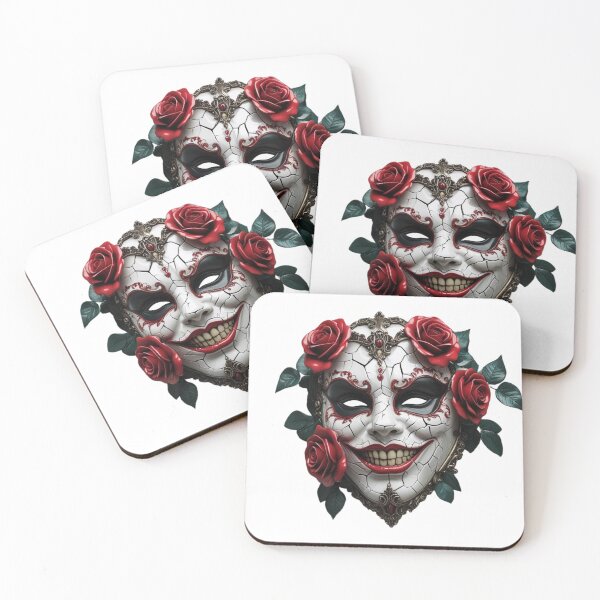 Item preview, Victorian mask decorated with cracks and roses designed and sold by StormArte.