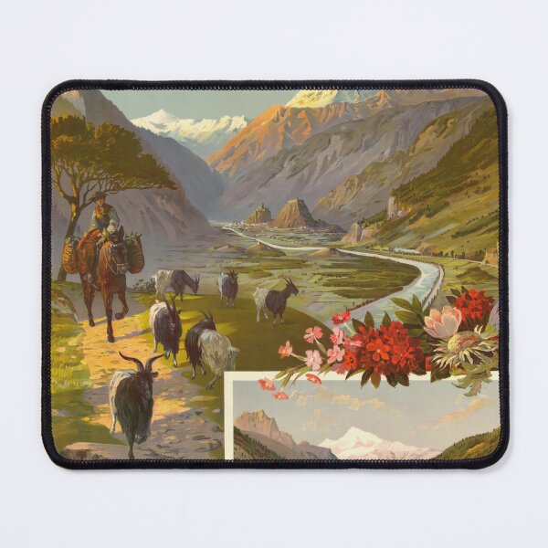 Item preview, Vintage Swiss Railways Travel Poster | Jura-Simplon and Rhône Valley | Early 20th Century Art | Scenic Alps and Pastoral Beauty designed and sold by artofuniverse.