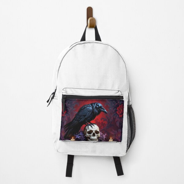 Item preview, Dark raven over skull with red roses designed and sold by StormArte.
