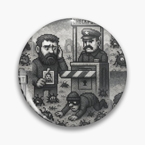 Item preview, Authorization Checkpoint – Pixel Art in Grayscale designed and sold by nozhove.