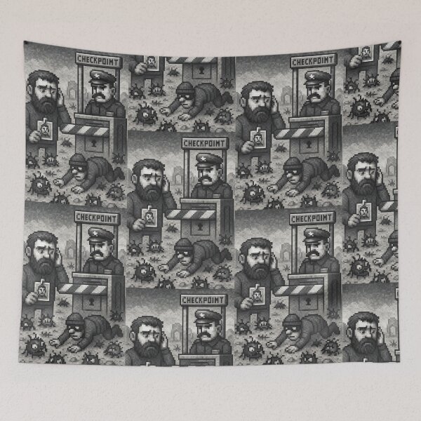 Item preview, Authorization Checkpoint – Pixel Art in Grayscale designed and sold by nozhove.
