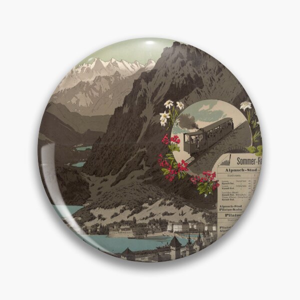 Item preview, Vintage Pilatus Bahn Travel Poster | 1892 Swiss Alps Art | Steepest Cogwheel Railway | Art Nouveau Design | Swiss Tourism History designed and sold by artofuniverse.