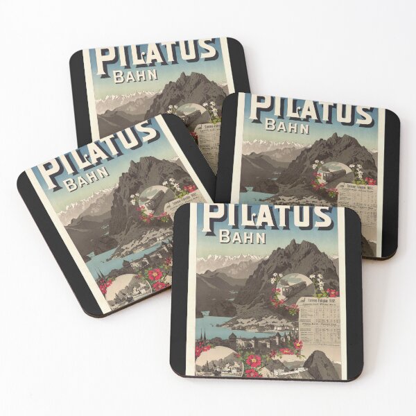 Item preview, Vintage Pilatus Bahn Travel Poster | 1892 Swiss Alps Art | Steepest Cogwheel Railway | Art Nouveau Design | Swiss Tourism History designed and sold by artofuniverse.