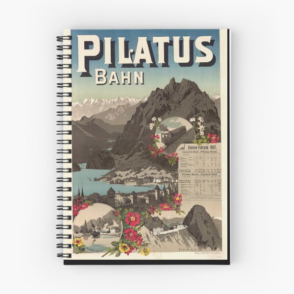 Item preview, Vintage Pilatus Bahn Travel Poster | 1892 Swiss Alps Art | Steepest Cogwheel Railway | Art Nouveau Design | Swiss Tourism History designed and sold by artofuniverse.