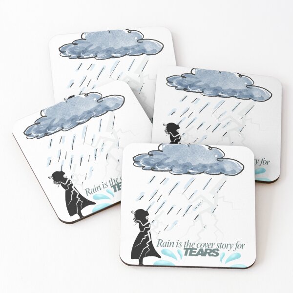 Item preview, Rain Is the Cover Story for Tears – Emotional Aesthetic Quote Design designed and sold by ByPrintedThought.