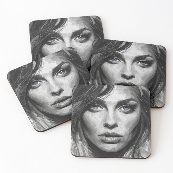 Item preview, Emily Armstrong  Monochrome Portrait with Striking Blue Eyes designed and sold by DamianRoy88.