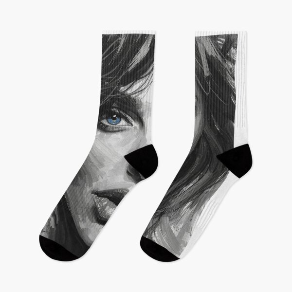 Item preview, Emily Armstrong  Monochrome Portrait with Striking Blue Eyes designed and sold by DamianRoy88.