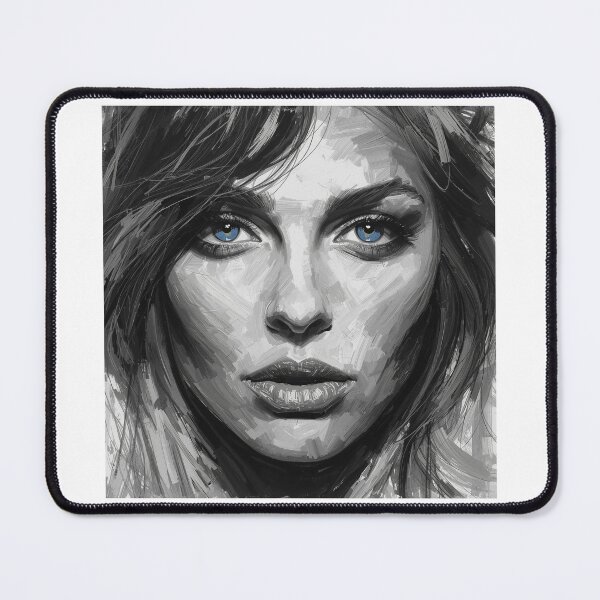 Item preview, Emily Armstrong Monochrome Portrait with Striking Blue Eyes designed and sold by DamianRoy88.