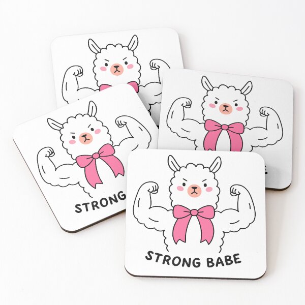 Item preview, Strong Babe Llama | Cute Kawaii Alpaca Muscle Empowerment Design designed and sold by graphicnew.