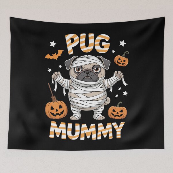 Item preview, Halloween Pug Funny Mummy designed and sold by Sunset4Bones.