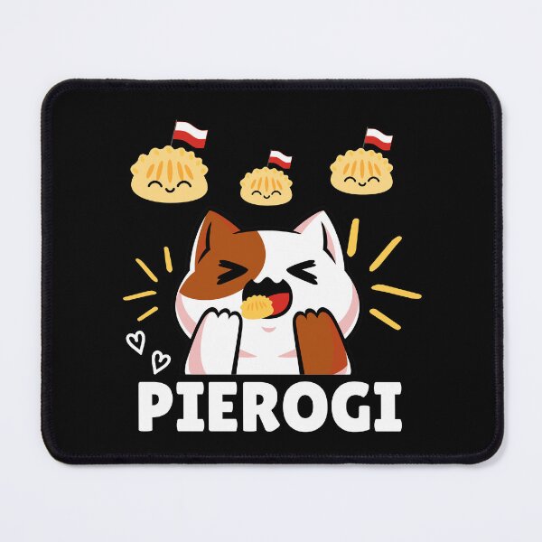 Item preview, Kawaii Cat Eating Polish Pierogi designed and sold by Minimalismat.