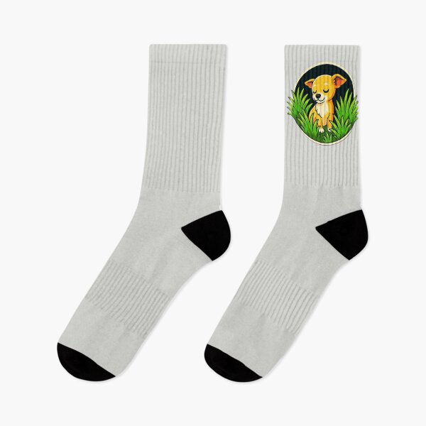 Item preview, Chihuahua Puppy Cartoon Sitting in Grass designed and sold by kel72.