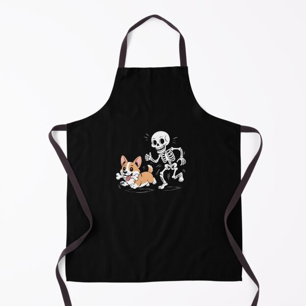 Item preview, Funny Corgi Running With Bone Chased By Skeleton designed and sold by MissRasheedHam.