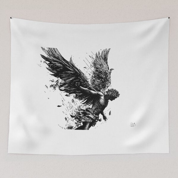 Item preview, The Weight of Broken Flight,  A4, ink on paper, 2025 designed and sold by oanaunciuleanu.