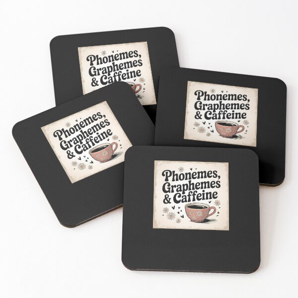Item preview, Phonemes Graphemes And Caffeine Vintage Coffee Teacher Design designed and sold by MissRasheedHam.