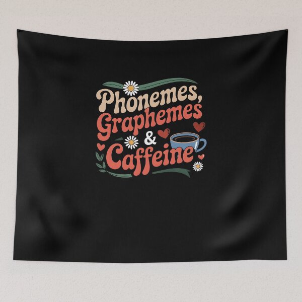 Item preview, Phonemes Graphemes And Caffeine Vintage Coffee Teacher Design designed and sold by MissRasheedHam.