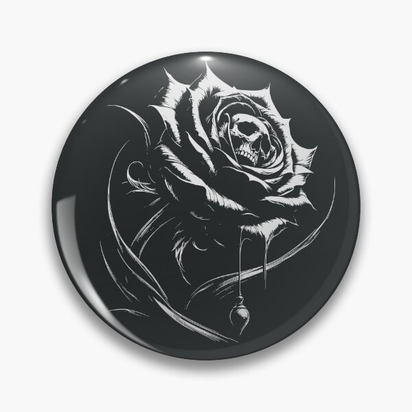 Item preview, Black and White Skull in Rose designed and sold by Darkifun.