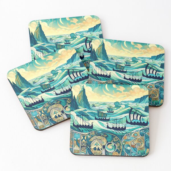 Item preview, The Longships | Viking Ocean Wall Art designed and sold by Stoneflower-Art.