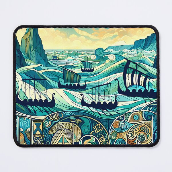 Item preview, The Longships | Viking Ocean Wall Art designed and sold by Stoneflower-Art.