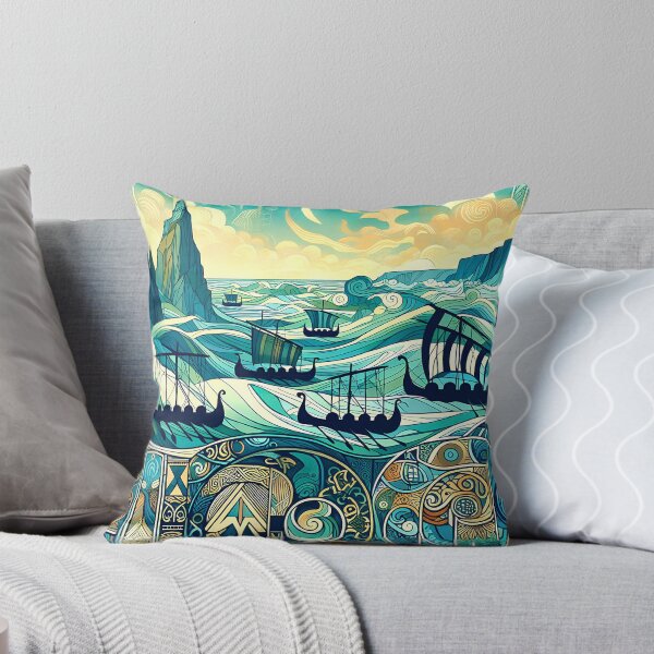 Item preview, The Longships | Viking Ocean Wall Art designed and sold by Stoneflower-Art.