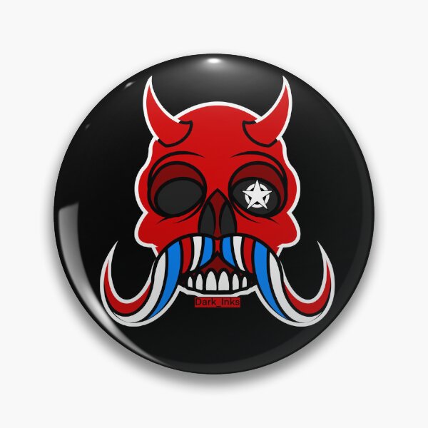 Item preview, Moustached Skull - Red, White and Blue designed and sold by Dark-Inks.
