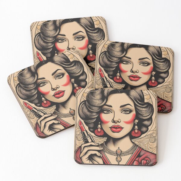 Artikelvorschau, Lippenstift - Vintage Art entworfen und verkauft von FlosArtPrintShop.