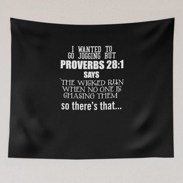 Item preview, I Wanted To Go Jogging But Proverbs 28:1 V4 designed and sold by TeeTimeGuys.