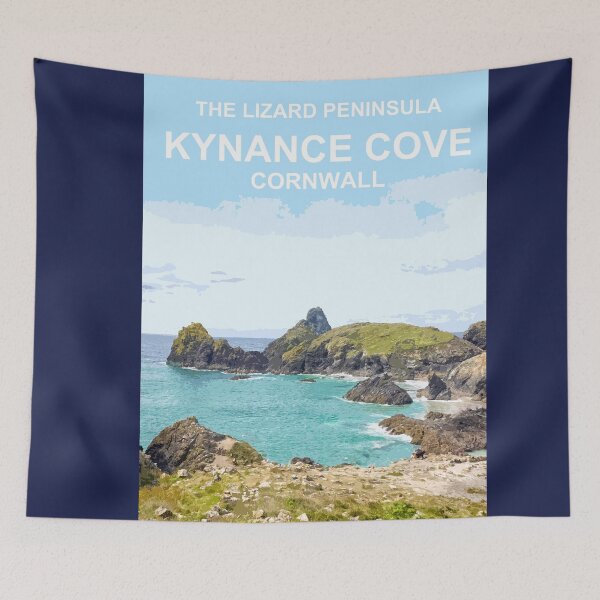 Item preview, Kynance Cove Cornwall.  Cornish gift Kernow Travel location poster Lizard peninsula designed and sold by BarbaraGlebska.