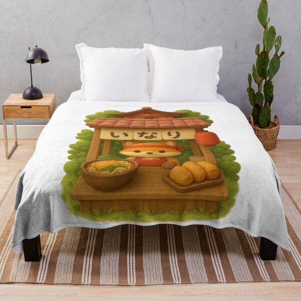 Item preview, Cute Fox Inari Bakery Stall Selling Udon and Sushi - Cute Japanese Cottagecore 3D Art designed and sold by Moons Studio.