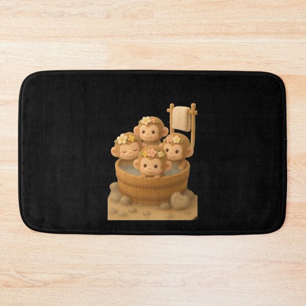 Item preview, Cute Monkey Onsen Spa Hot Spring - Cute Japanese Cottagecore 3D Art designed and sold by Moons Studio.